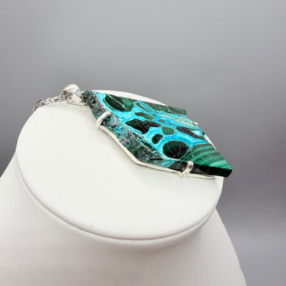 Ciondolo Malachite e Crisocolla Argento 925