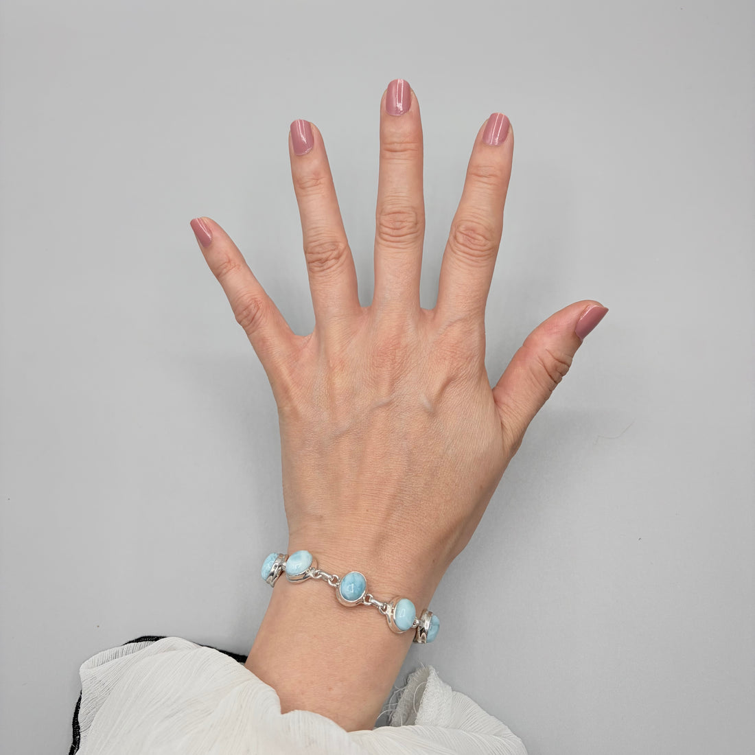 Bracciale Larimar e Argento 925 - Ovale