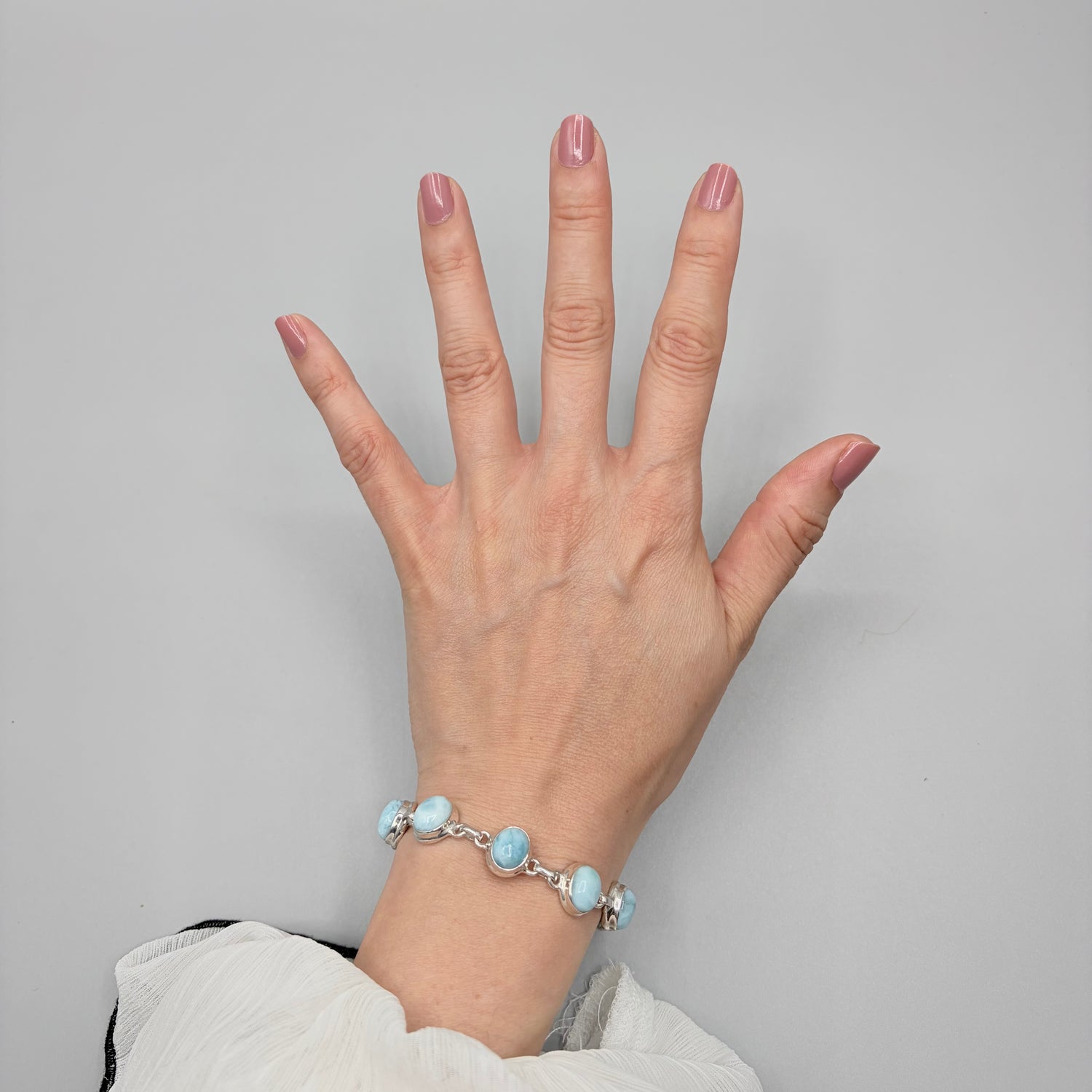 Bracciale Larimar e Argento 925 - Ovale