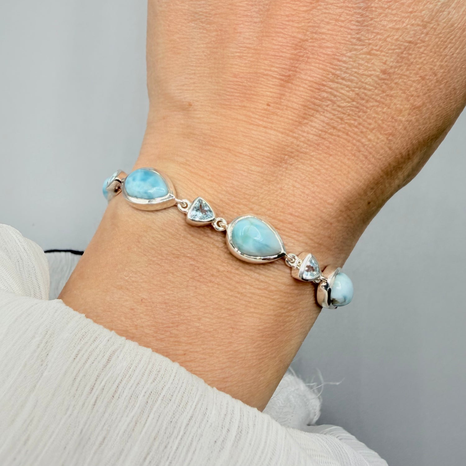 Bracciale Larimar e Topazio | Argento 925