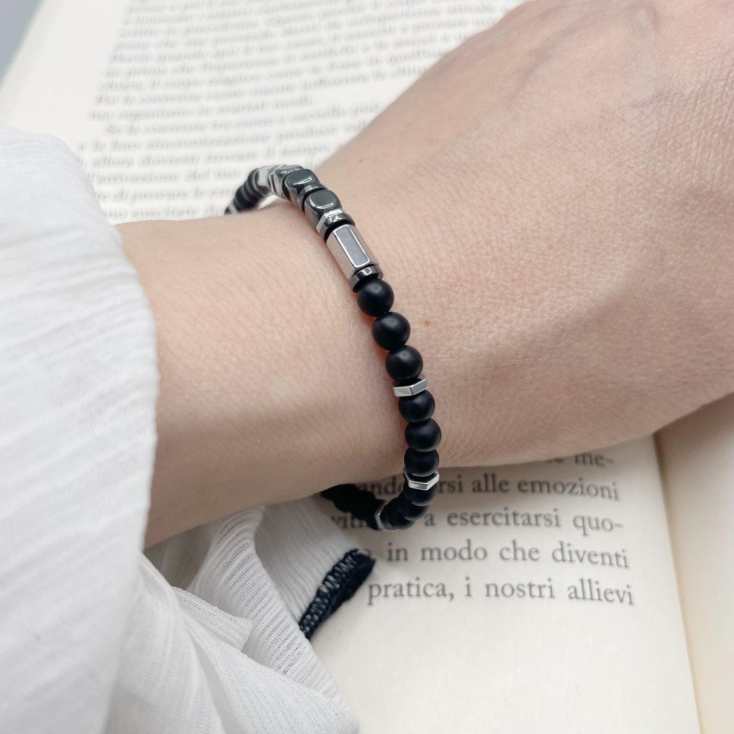 Bracciale Protection Unisex - Tormalina, Onice, Shungite e Ematite