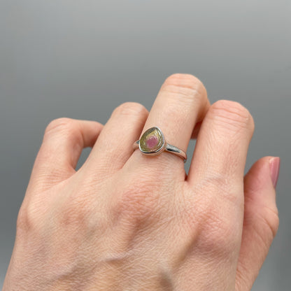 Anello Tormalina Watermelon - Argento 925