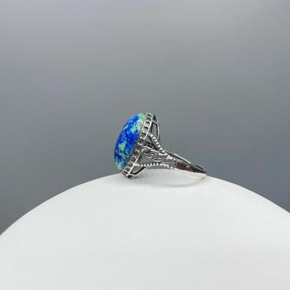 Anello Turchese Naturale e Lapislazzuli - Argento 925