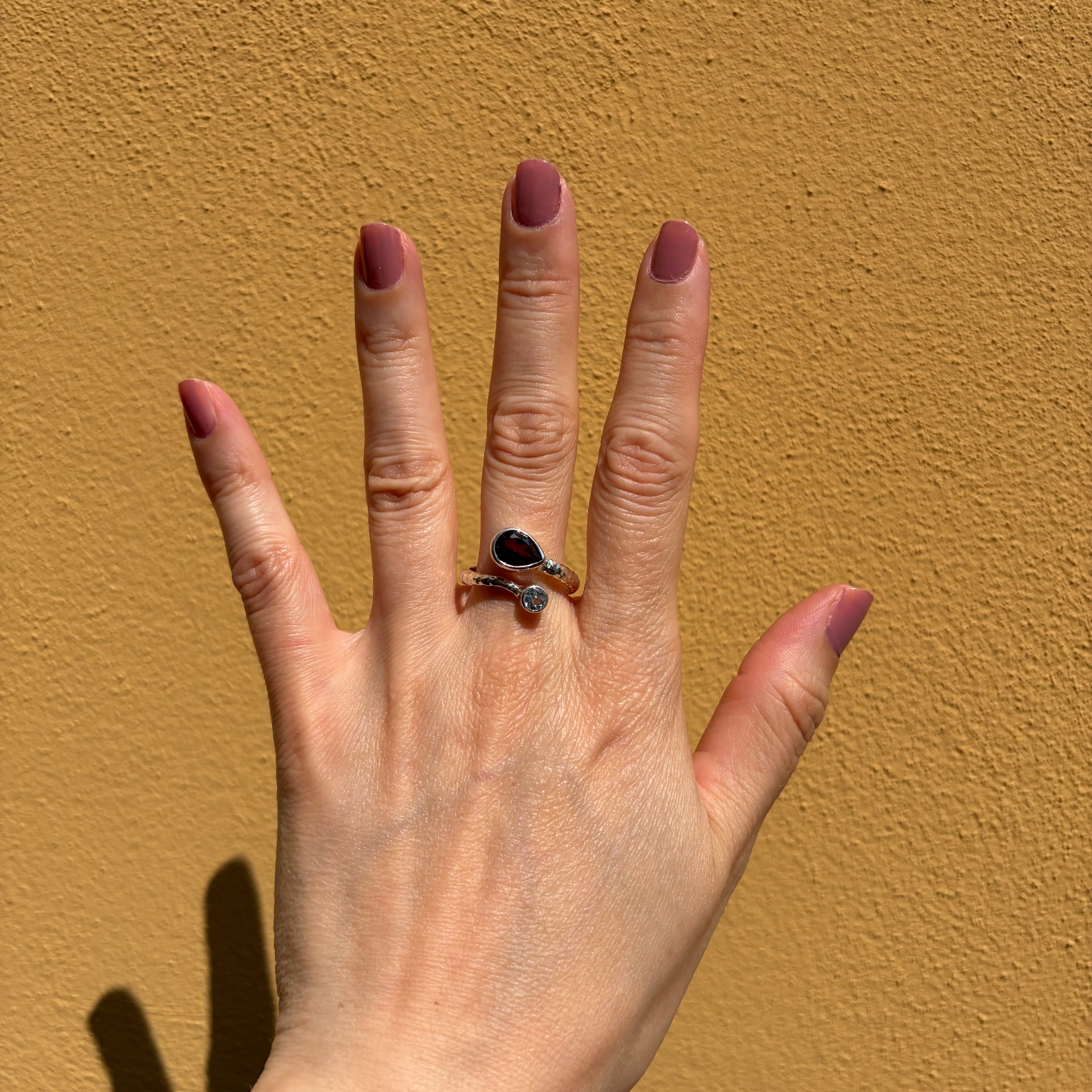 Anello Topazio e Granato - Argento 925