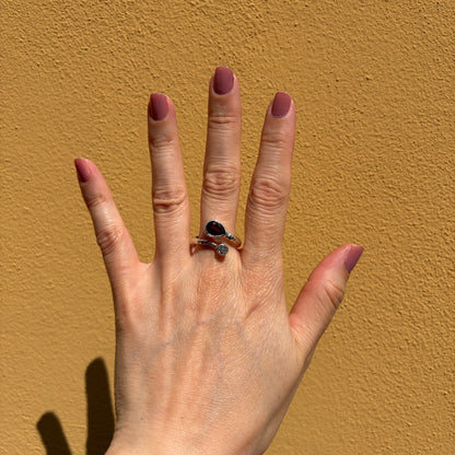 Anello Topazio e Granato - Argento 925