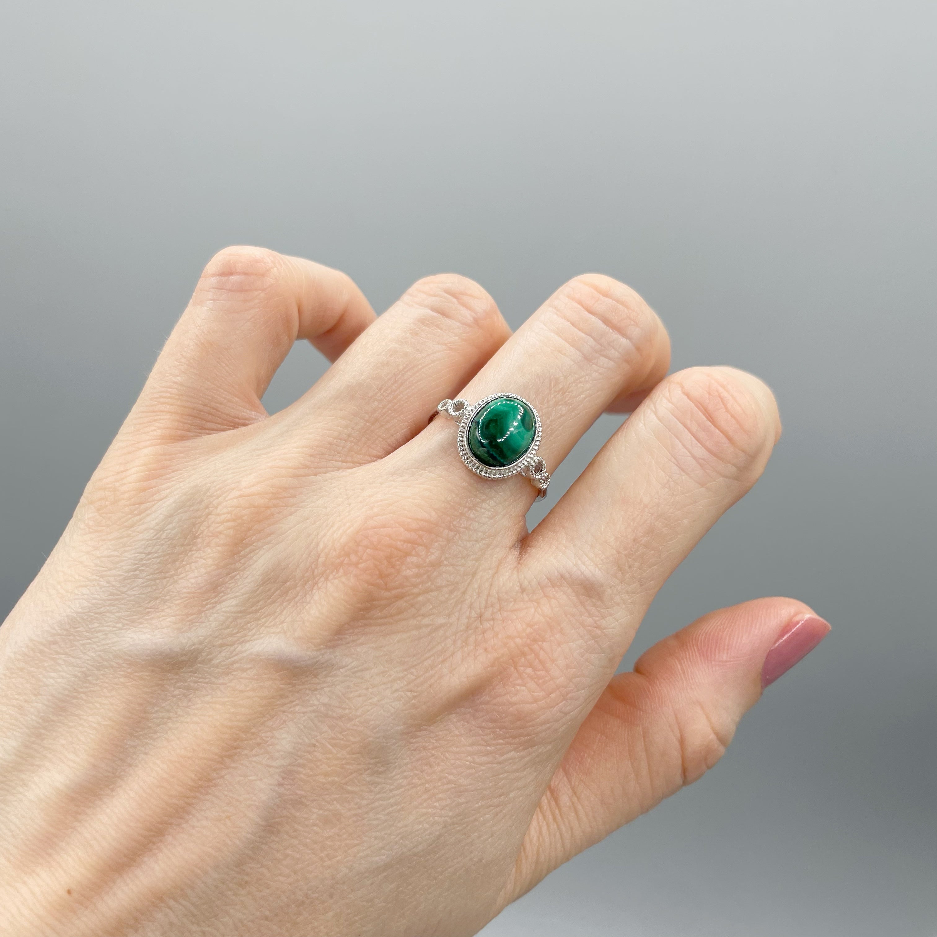 Anello Malachite Circle - Argento 925