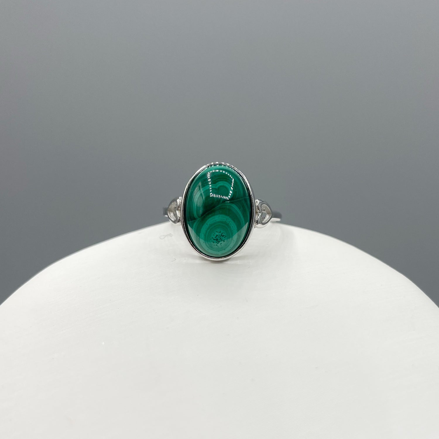 Anello Malachite Ovale - Argento 925