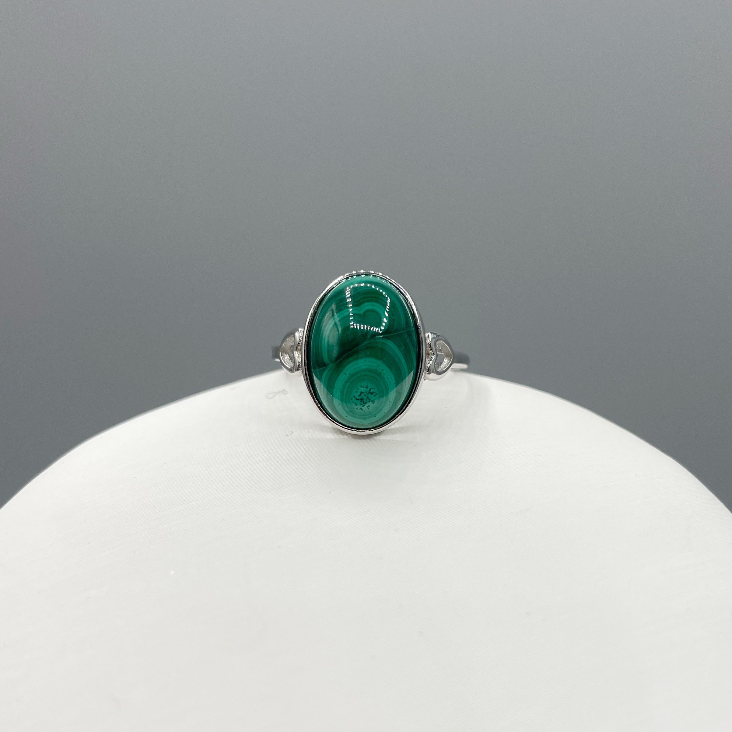 Anello Malachite Ovale - Argento 925