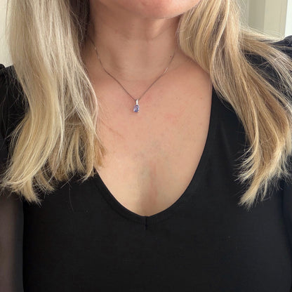 Ciondolo Punto Luce Tanzanite Argento 925 - Ovale