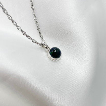 Ciondolo Opale Nero Chalama Tondo - Argento 925