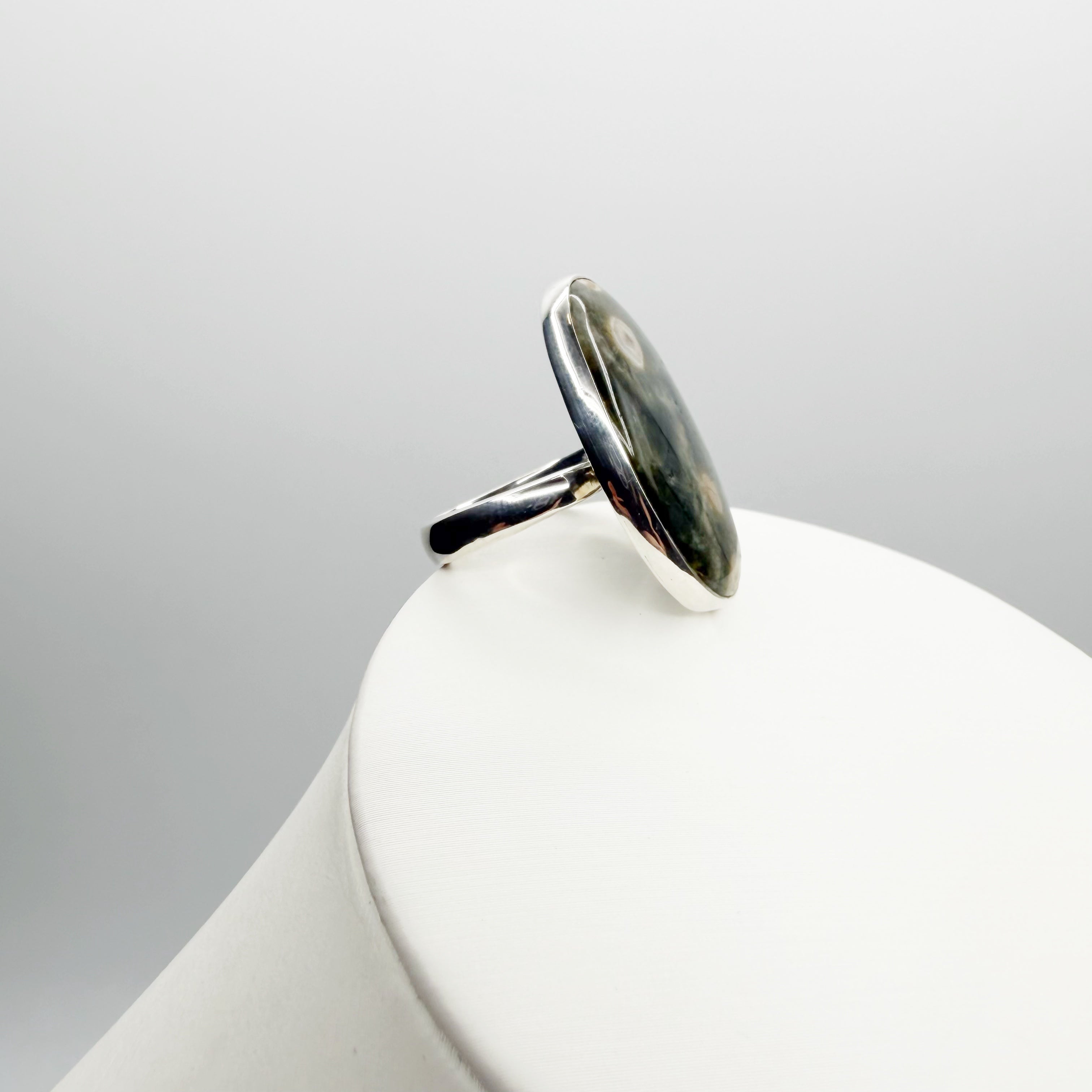 Anello Diaspro Oceano Argento 925 - Ovale