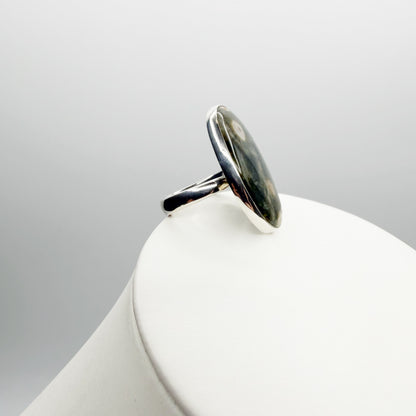 Anello Diaspro Oceano Argento 925 - Ovale