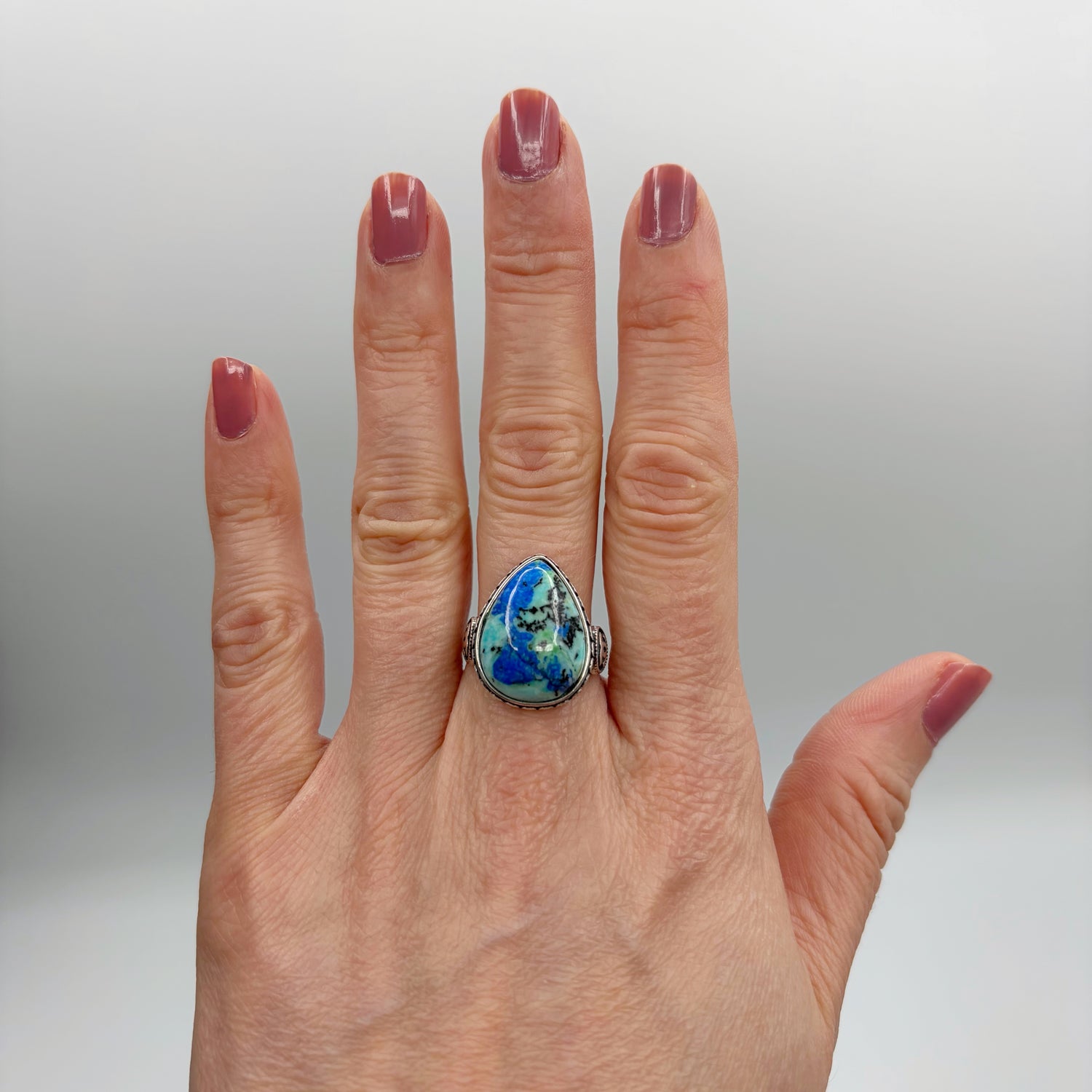 Anello Lapis e Turchese e Argento 925 - A GOCCIA