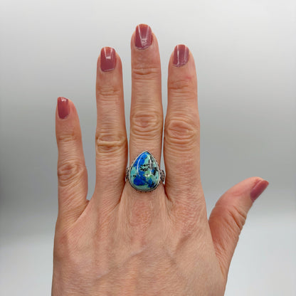 Anello Lapis e Turchese e Argento 925 - A GOCCIA