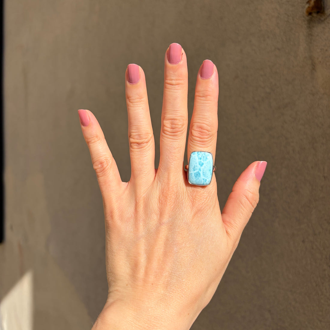 Anello Larimar Argento 925 - Rettangolare