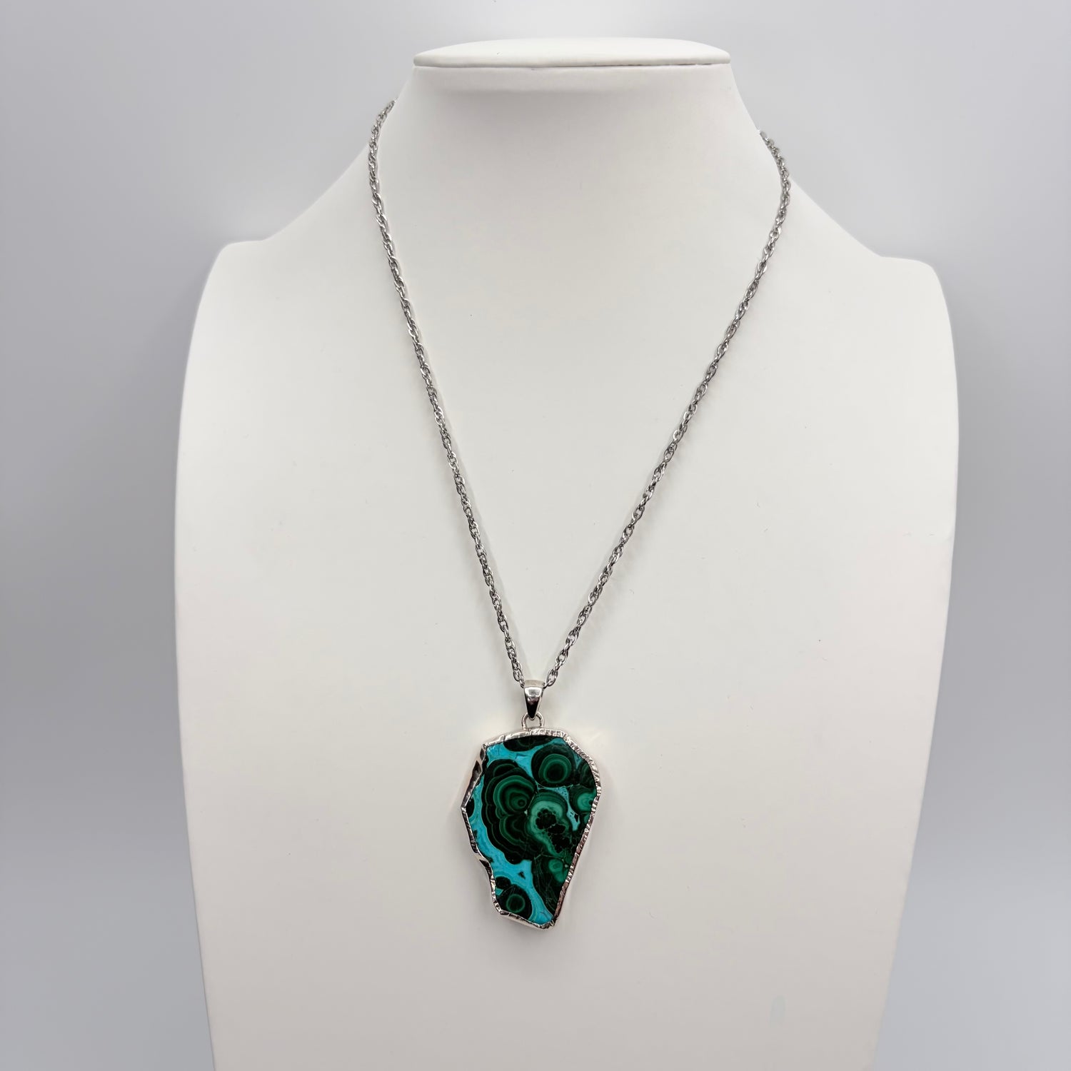 Ciondolo Malachite e Crisocolla Argento 925