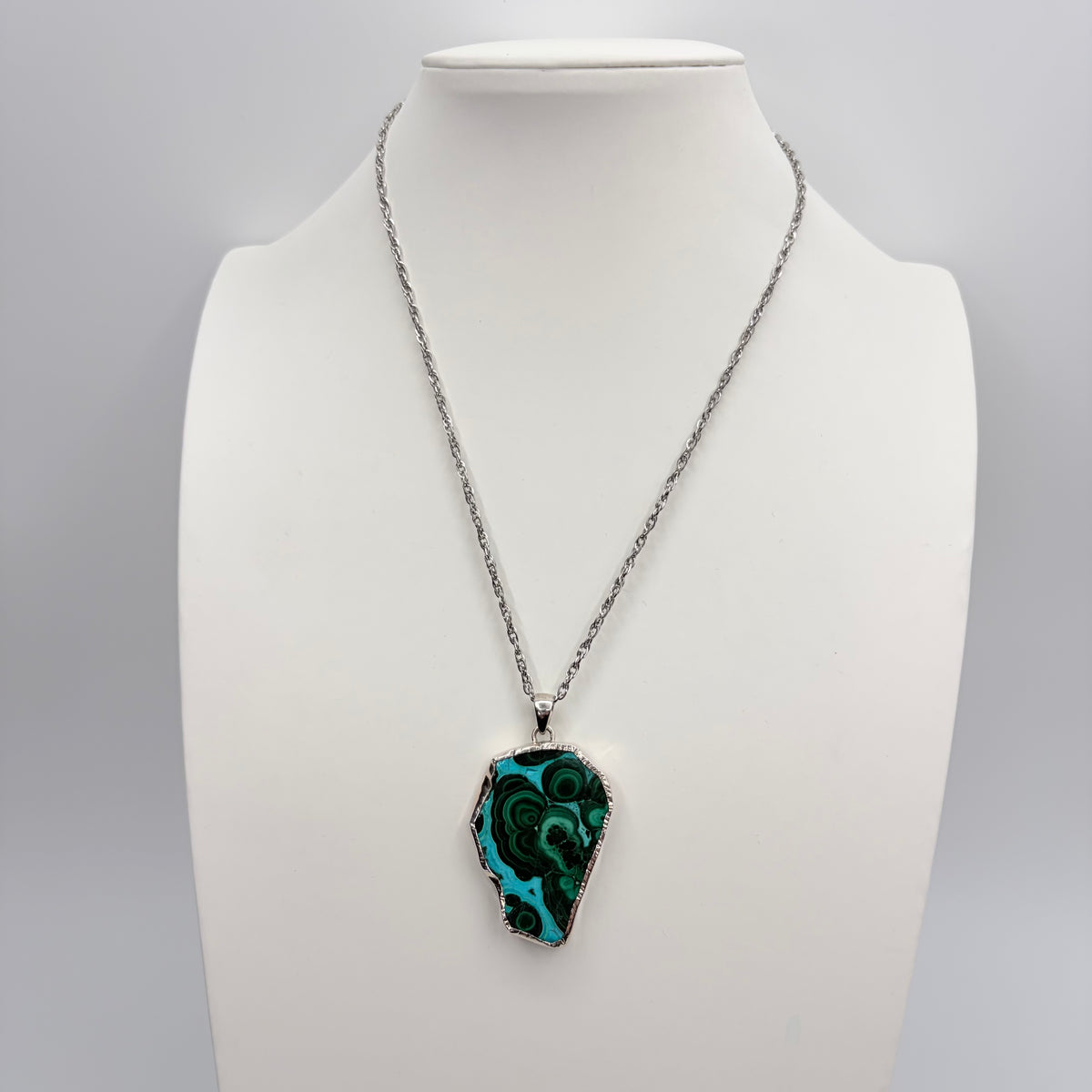 Ciondolo Malachite e Crisocolla Argento 925