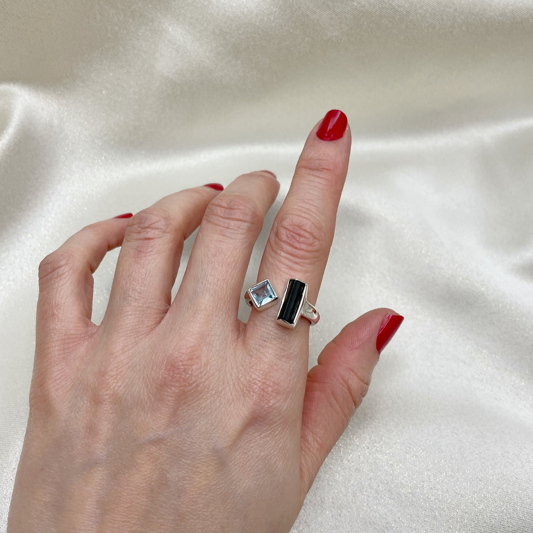 Anello Tormalina e Topazio - Argento 925