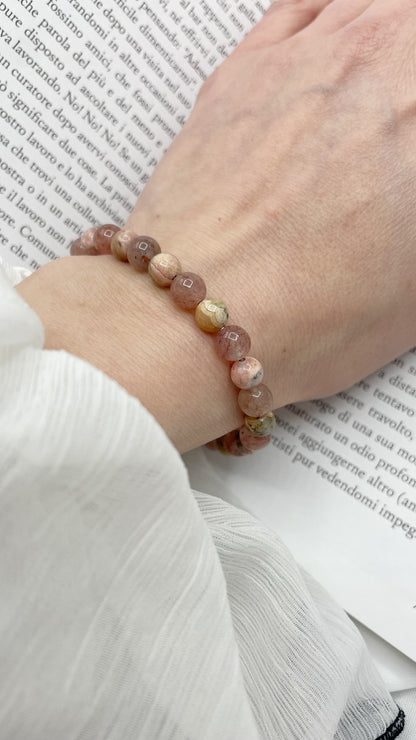 Bracciale Afrodite - Rodocrosite, Quarzo Fragola