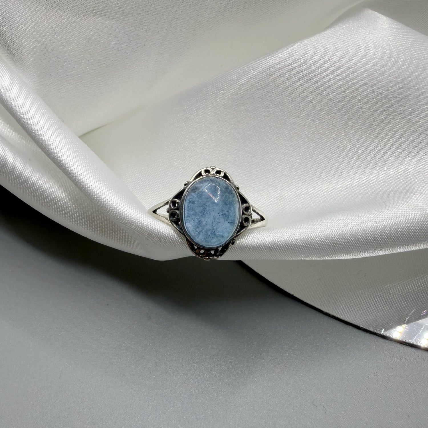 Anello Diadema Acquamarina e Argento 925