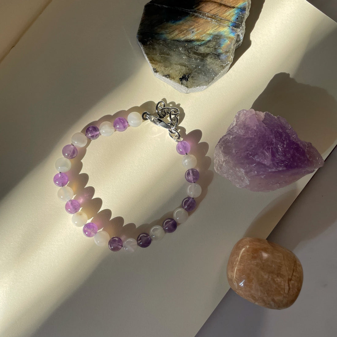 Bracciale Magnetic Energy - Ametista e Labradorite Bianca