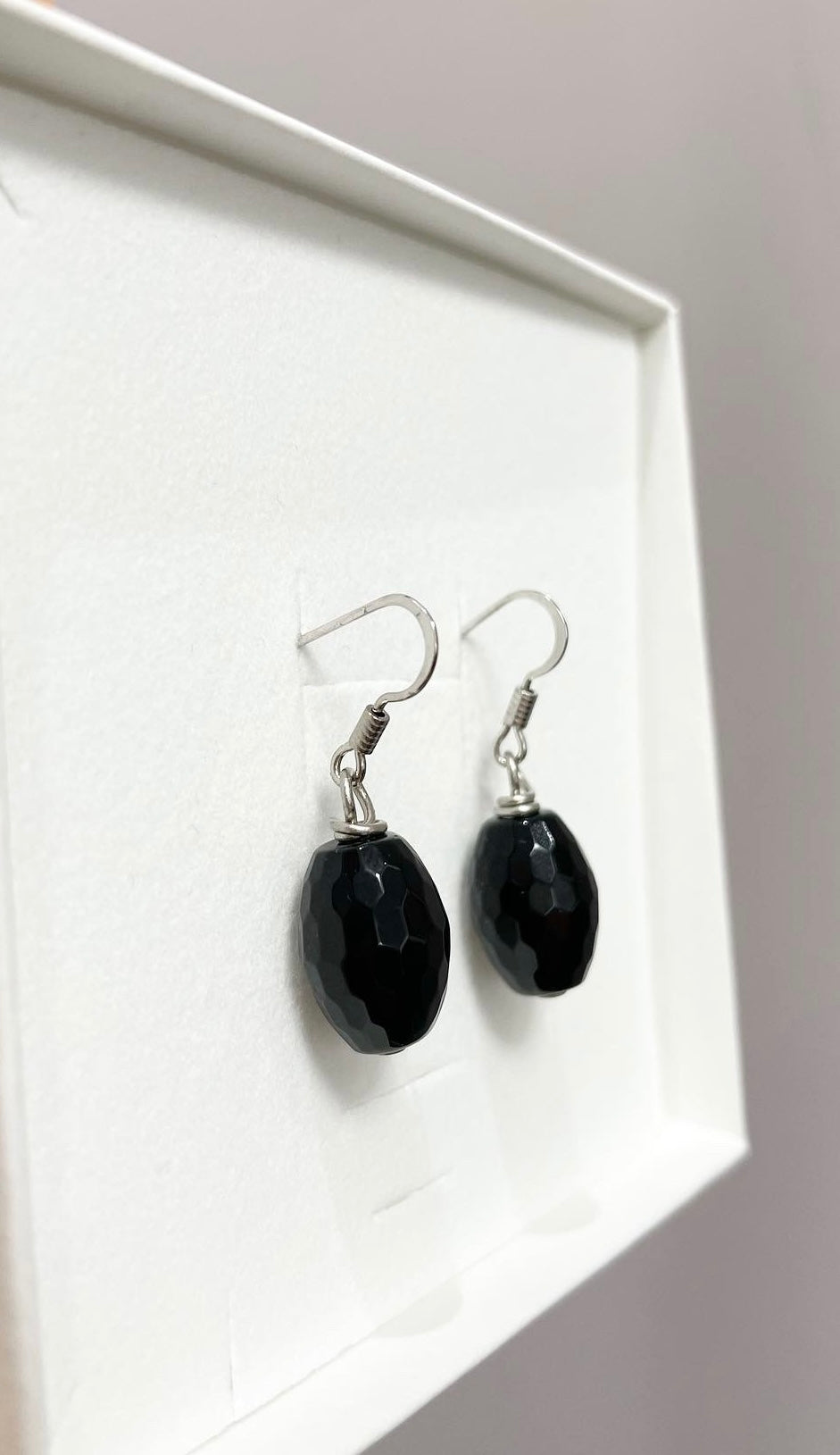 Orecchini Total Black - Onice sfaccettata