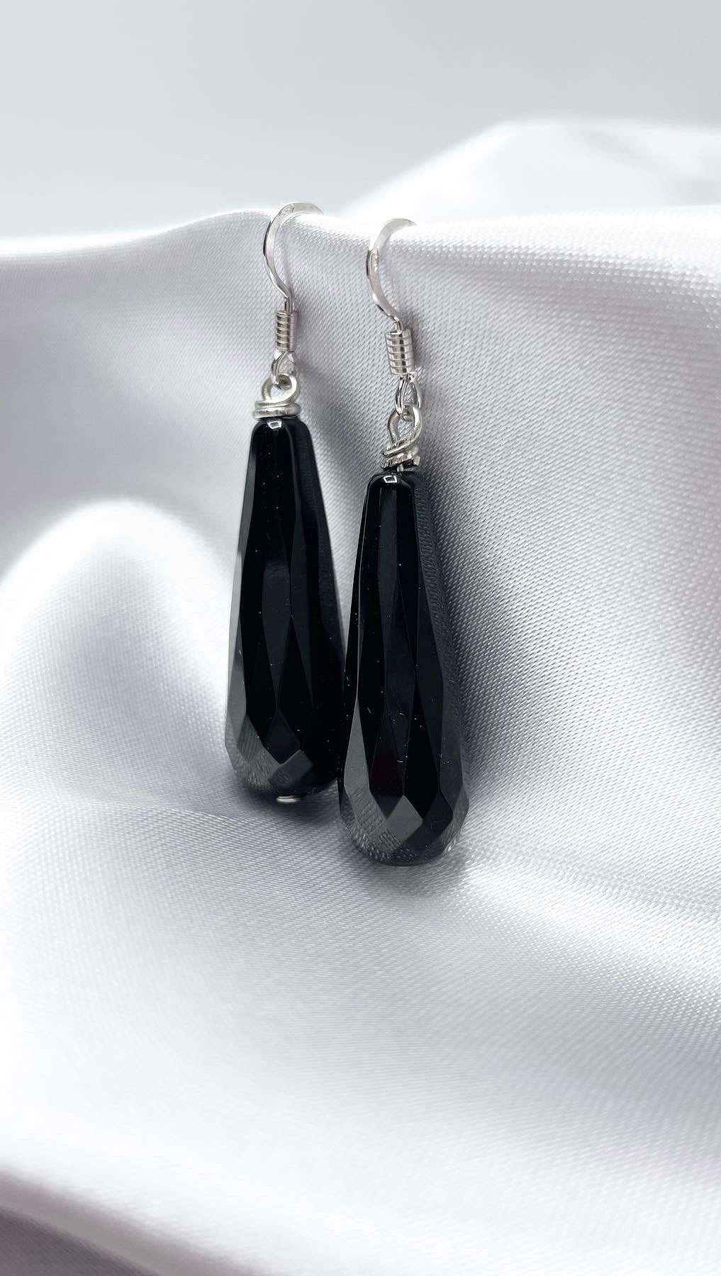 Orecchini Black Drop - Tormalina sfaccettata