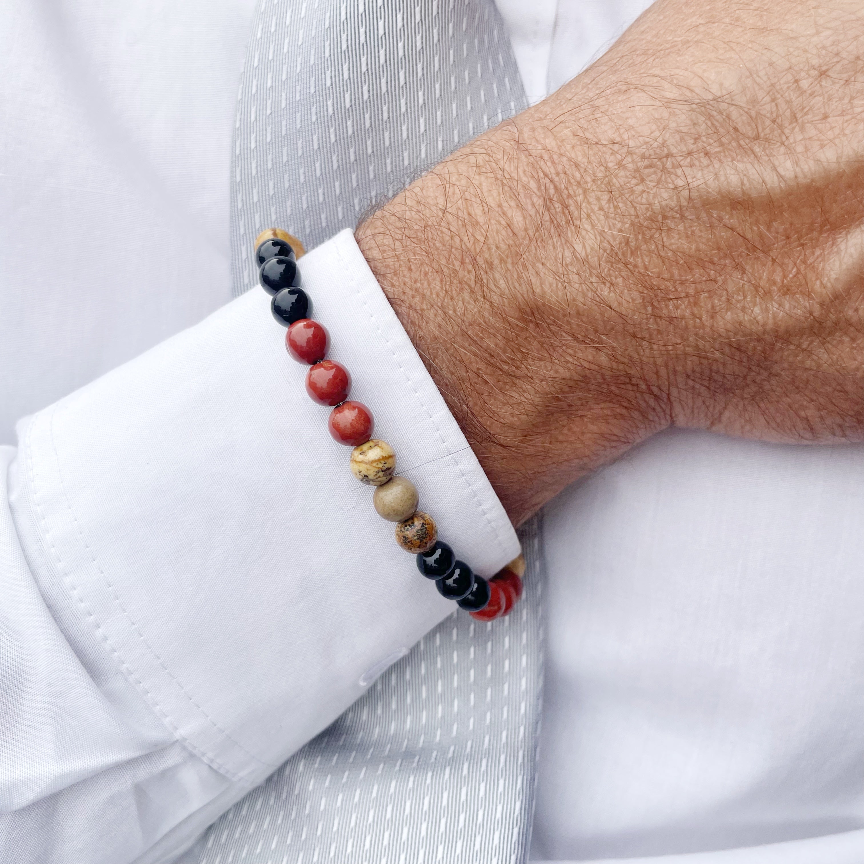 Bracciale Vittoria e Successo - Diaspro, Paesina, Onice