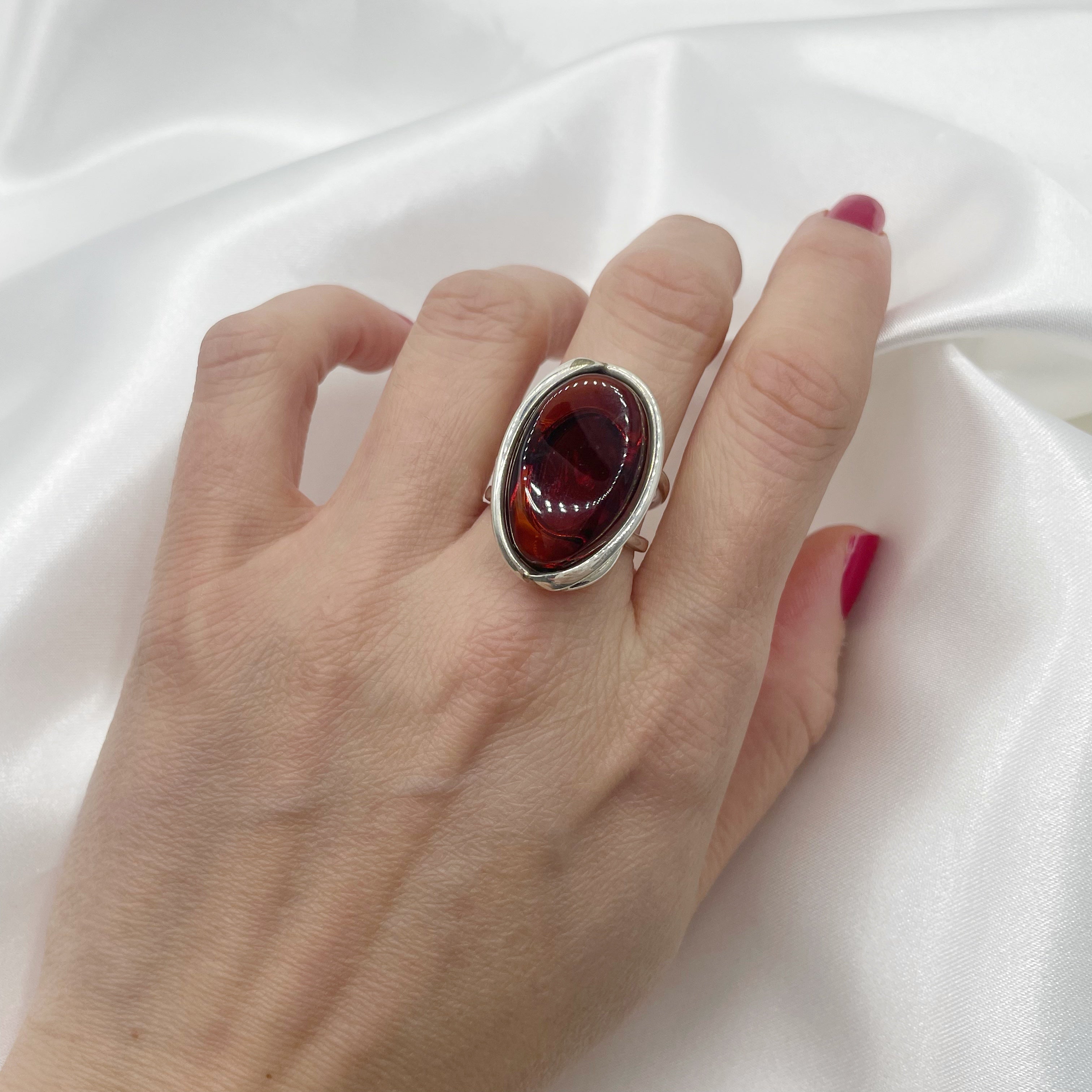 Anello Ambra Argento Gioielli Artigianali e Pietre Dure PICART