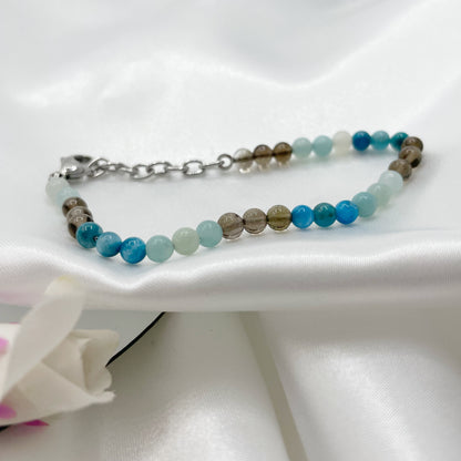 Bracciale Bilancia - Quarzo Fumè, Apatite, Amazzonite