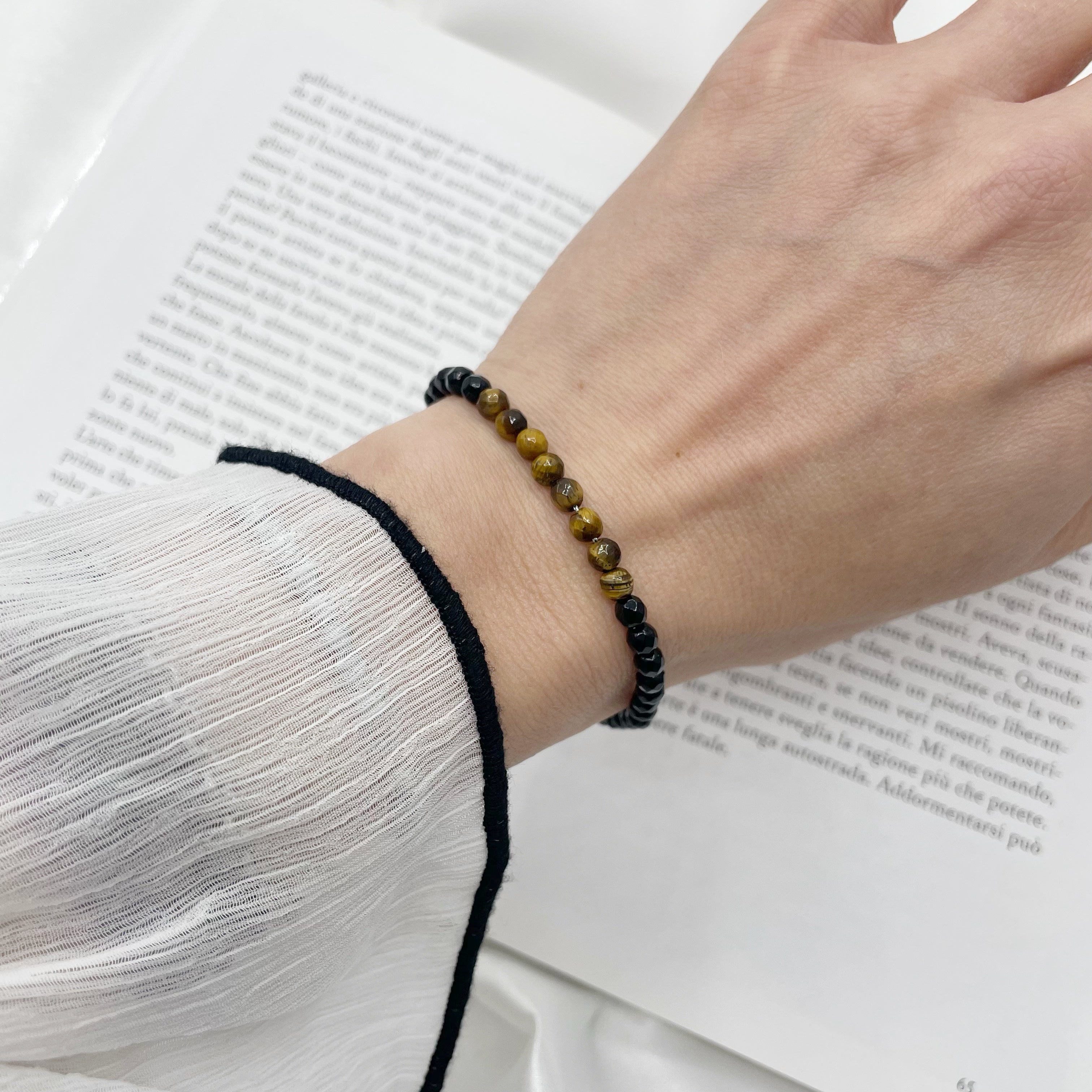 Bracciale Powerful - Occhio di Tigre, Onice e Tormalina