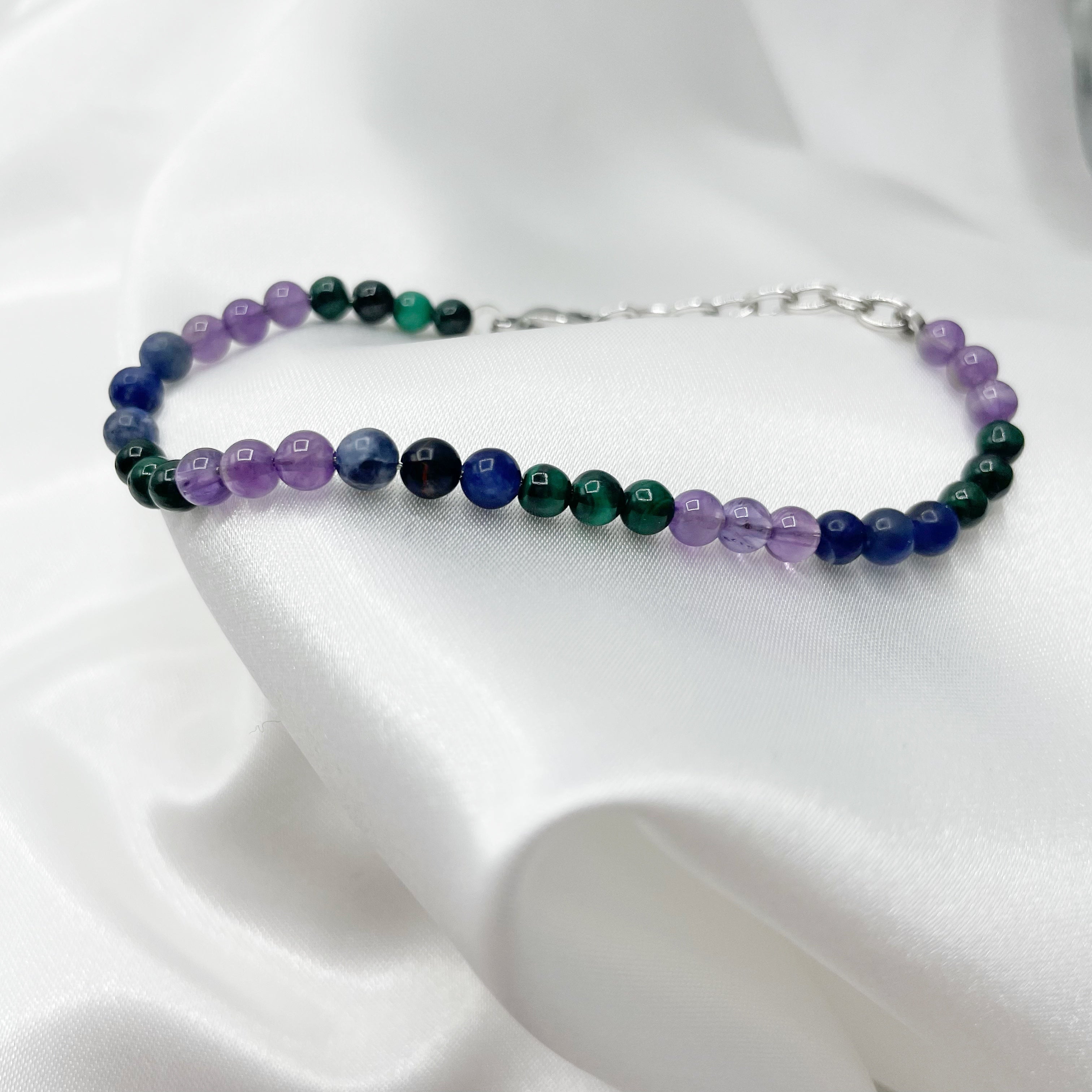 Bracciale Sagittario - Ametista, Malachite, Sodalite