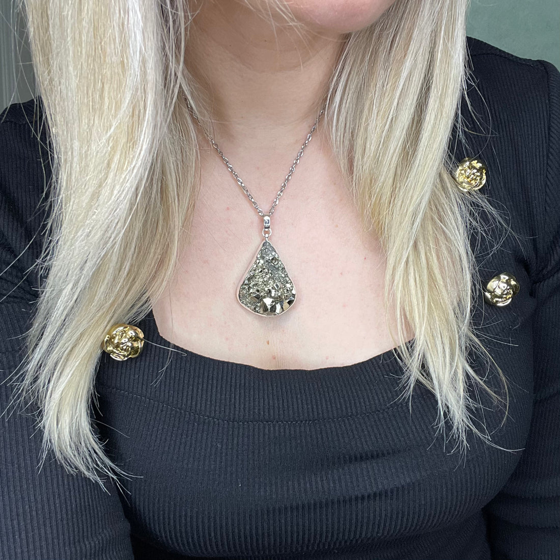 Ciondolo Pirite Grezza - Argento 925