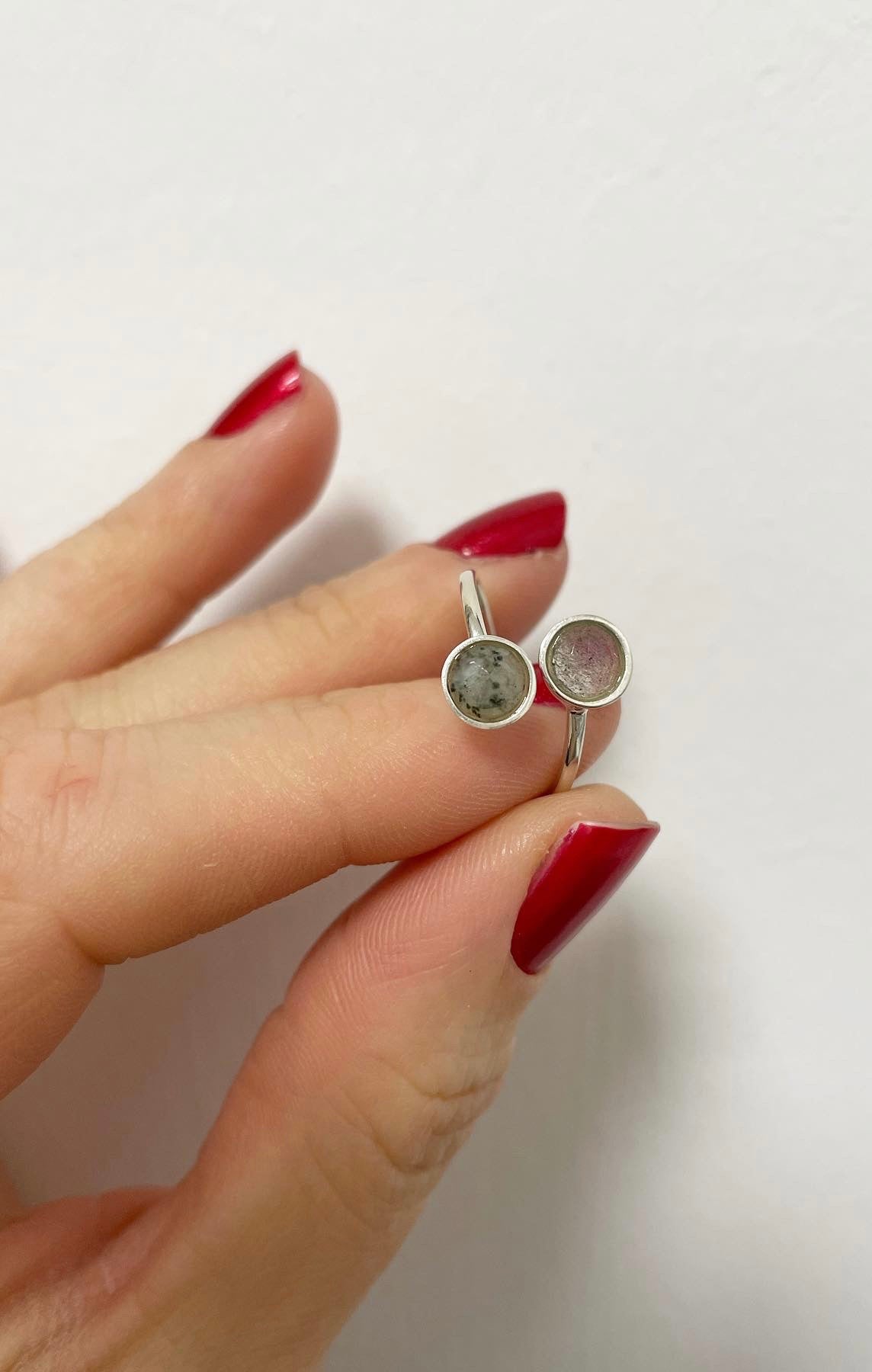 Anello Labradorite Grigia Gemini e Argento 925