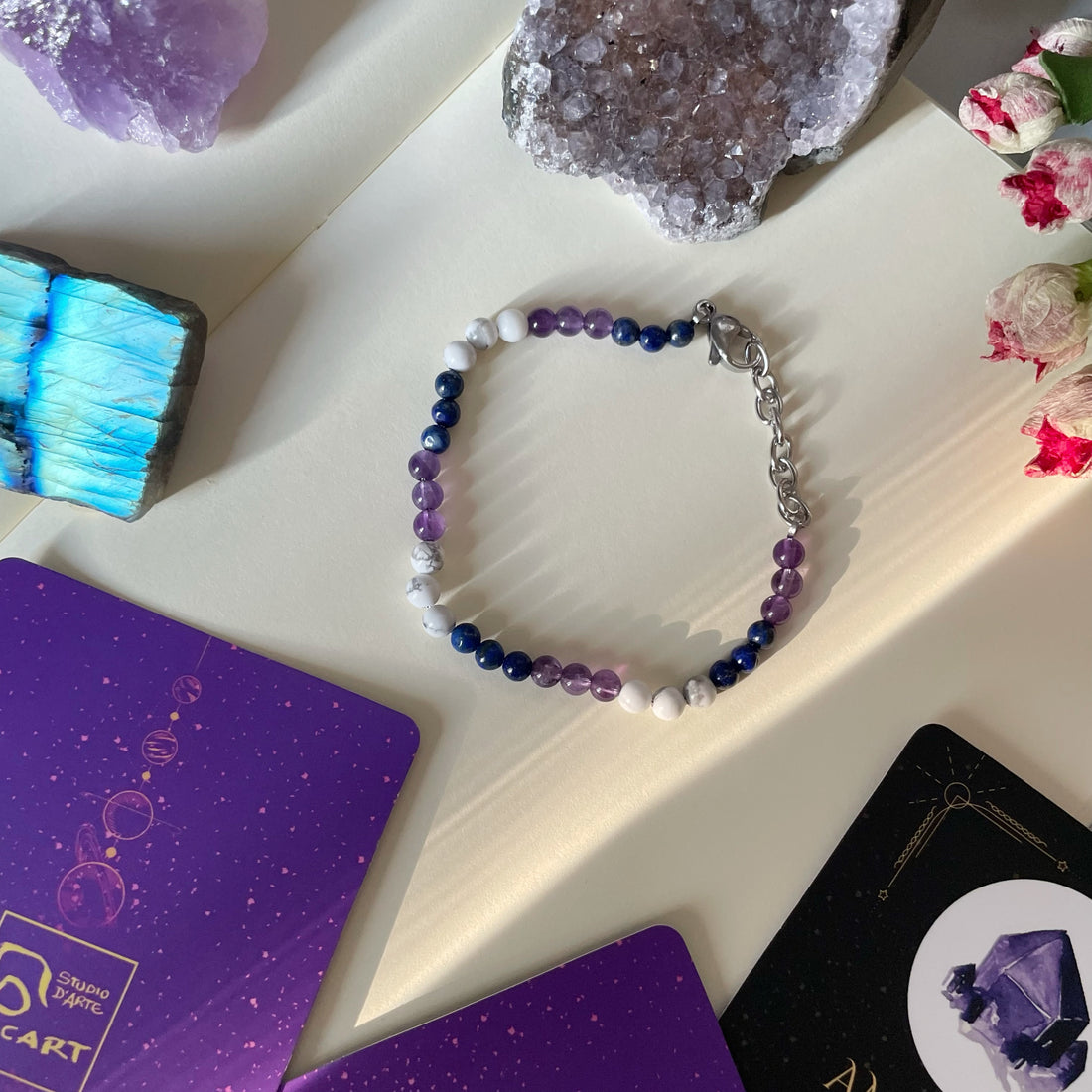 Braccialetto per Studio e Concentrazione - Lapislazzuli, Ametista, Howlite