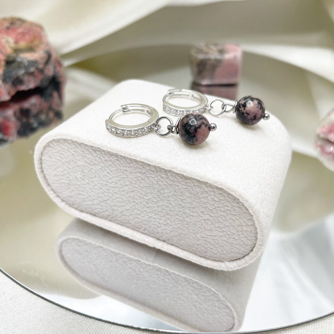 Orecchini Rodonite Sparkling Argento 925