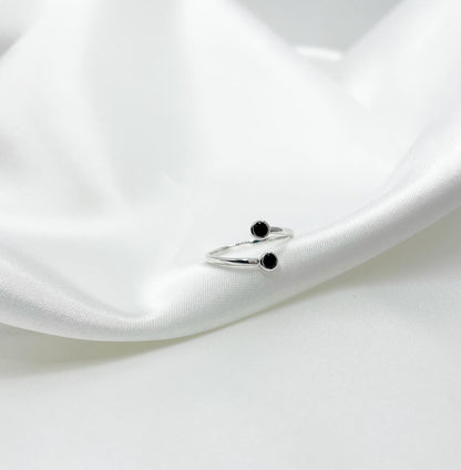 Anello Gemini - Tormalina nera e Argento 925