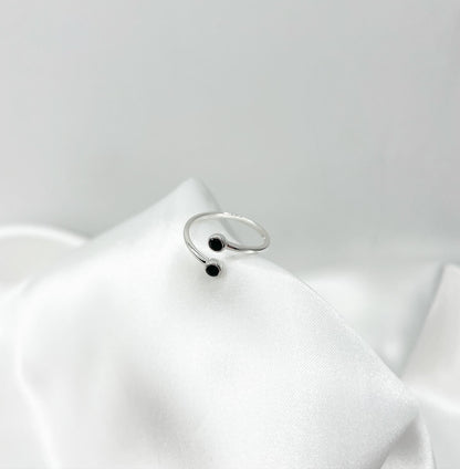 Anello Gemini - Tormalina nera e Argento 925