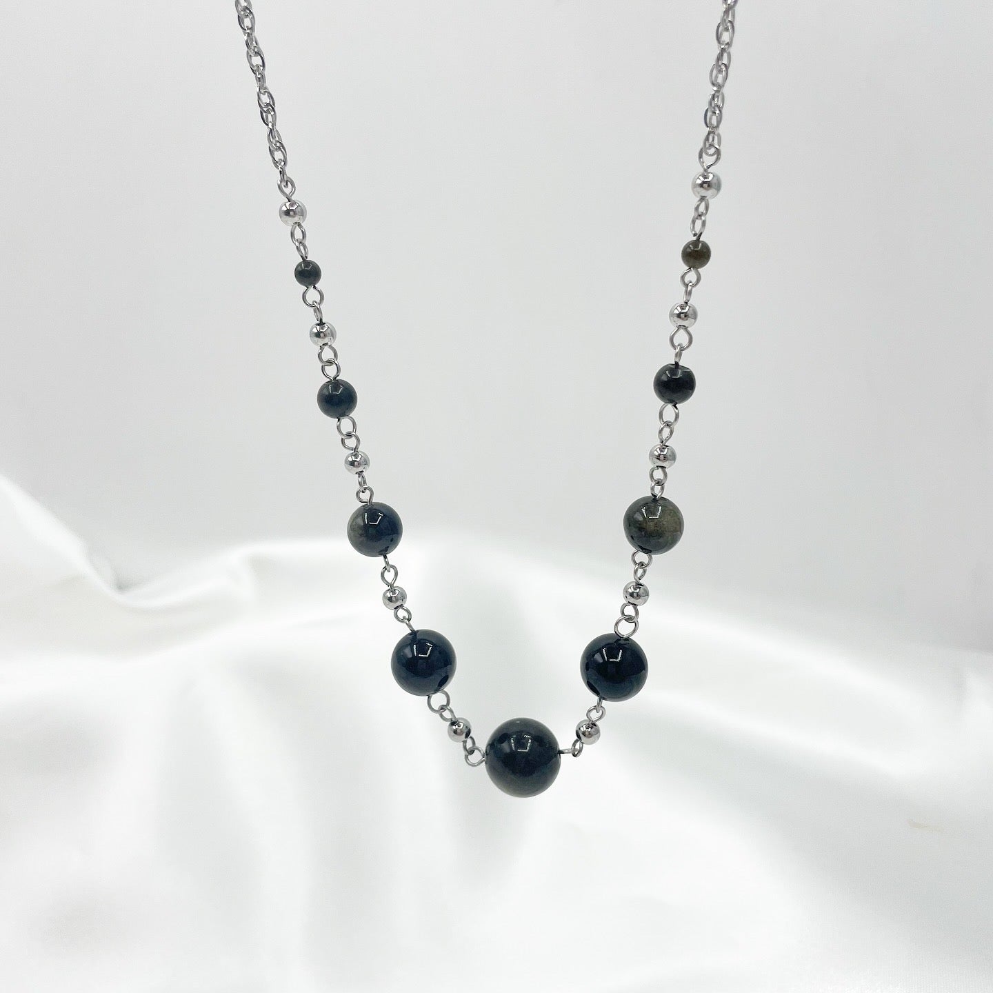 Collana Ossidiana Dorata
