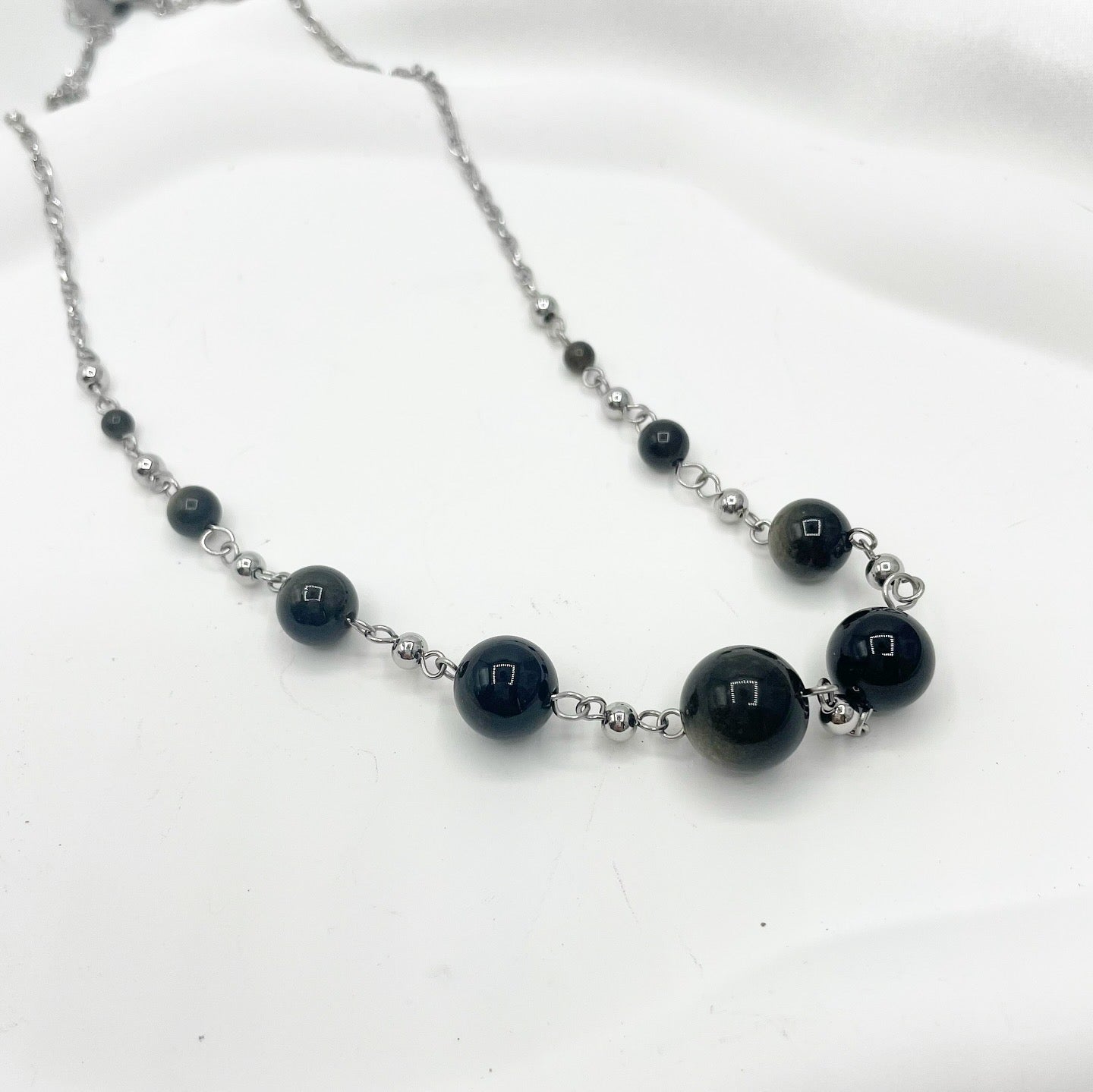 Collana Ossidiana Dorata