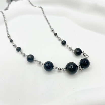 Collana Ossidiana Dorata