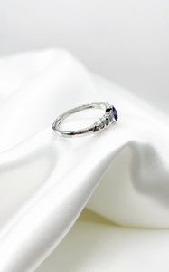 Anello Ametista Ovale (rame placcato Argento 925)