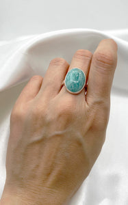 Anello Amazzonite Ovale e Argento 925