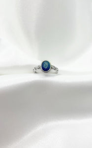 Anello Cianite (Rame placcato Argento 925)