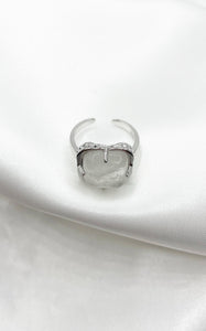 Anello Cristallo di Rocca e Argento 925