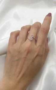 Anello Quarzo Rosa Gemini e Argento 925