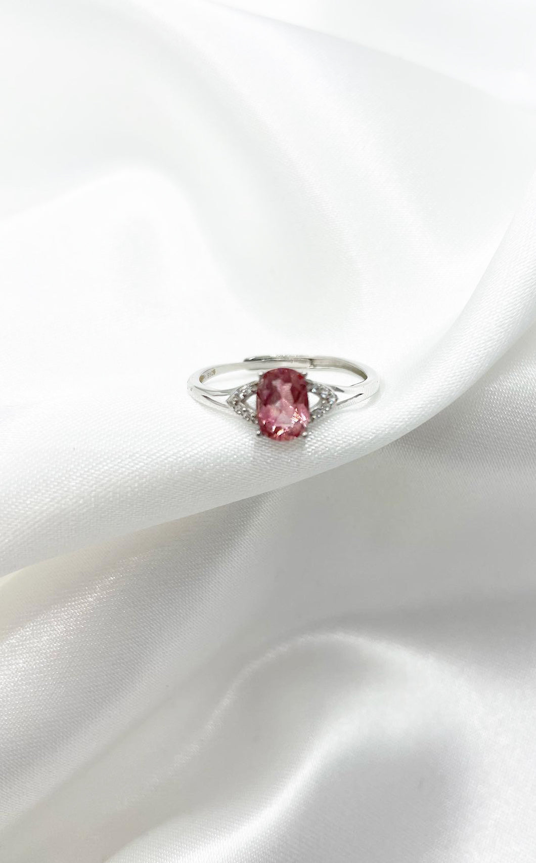 Anello Tormalina Rosa e Argento 925
