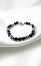 Carica l&#39;immagine nel visualizzatore di Gallery, Bracciale Dome Sfaccettato - Tormalina, Onice ed Ematite
