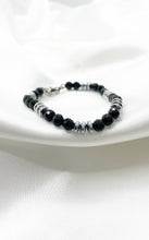 Carica l&#39;immagine nel visualizzatore di Gallery, Bracciale Dome Sfaccettato - Tormalina, Onice ed Ematite
