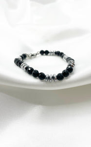 Bracciale Dome Sfaccettato - Tormalina, Onice ed Ematite